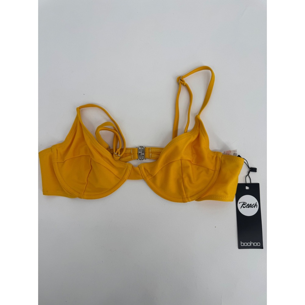 Boohoo Beach Essentials Underwire Bikini Top Yellow WJ B5FBEC156 Womens Size 10